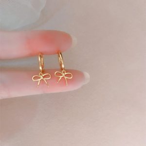 עגילי ציצת זהב כסף 925 בסגנון רענן