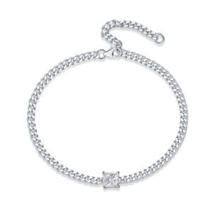 צמיד מויסנייט Princess Cut כסף 925
