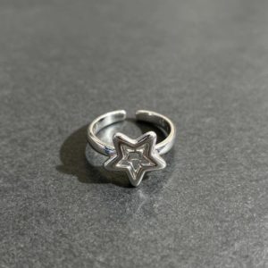 טבעת כסף תאילנדית כוכב חמש קצוות - זוגית