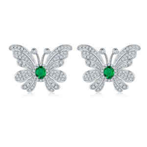 עגילי פרפר מצופי פלטינה כסף 925