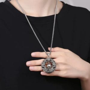 שרשרת תליון דרקון כפול מצופה כסף 925