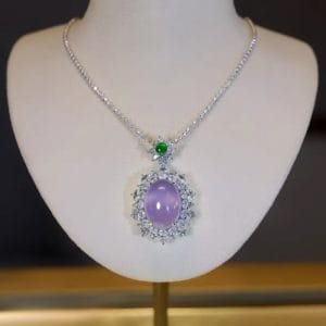 שרשרת כסף 925 עם תליון אגת כלקדוני סגול טבעי