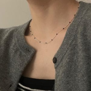 שרשרת חרוז שחור כסף 925 - אלגנטית ורב-תכליתית
